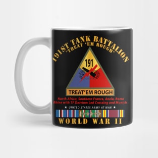 191st Tank Battalion -Treat em Rough w SSI Name Tape WWII  EU SVC Mug